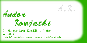 andor komjathi business card